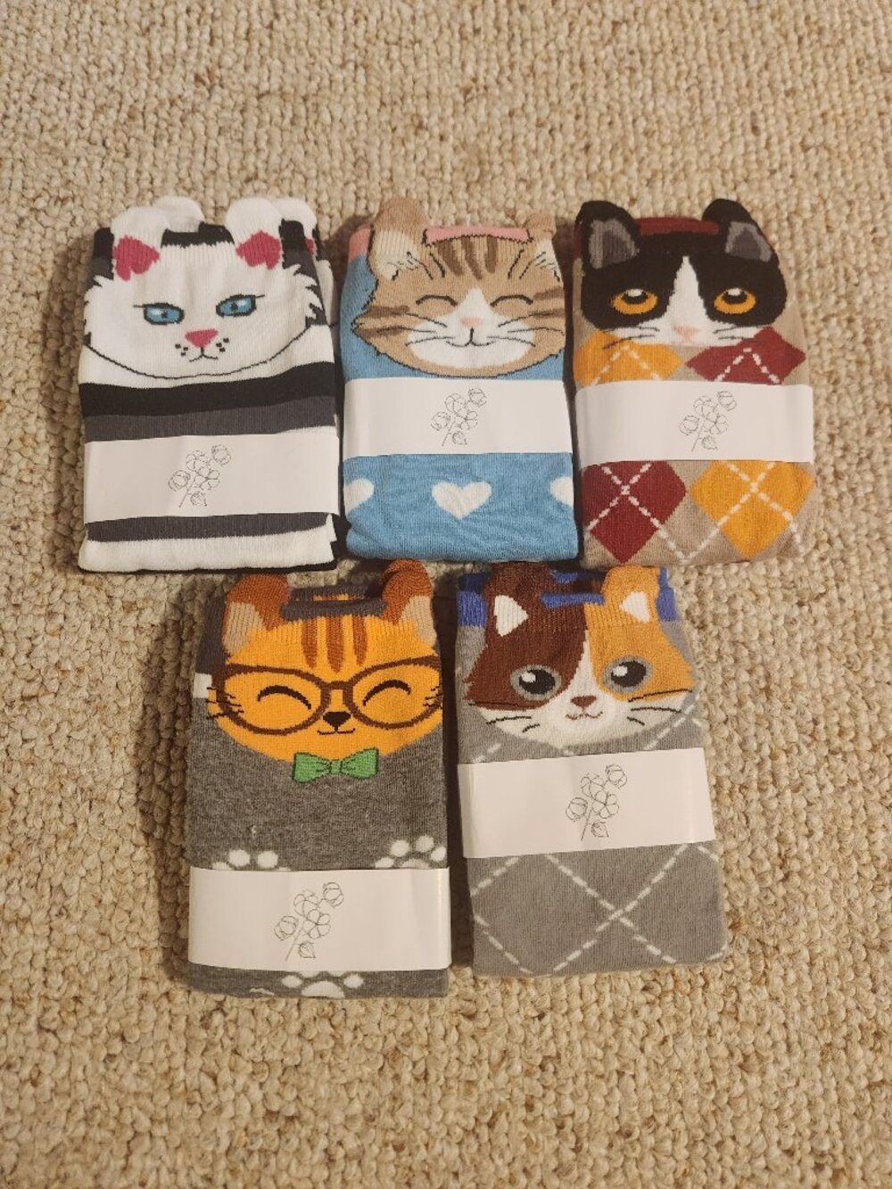 Cute Cat Socks 5 pair